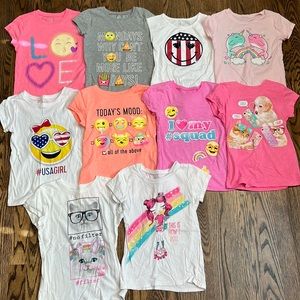 The Children’s Place Little Girls Short Sleeve Graphic Tees Bundle Of 10